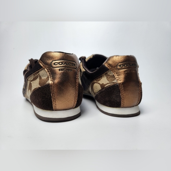 Coach Hilary Khaki Brown Signature C Sneaker Womens Size 8.5 Designer Sneakers - Picture 6 of 12